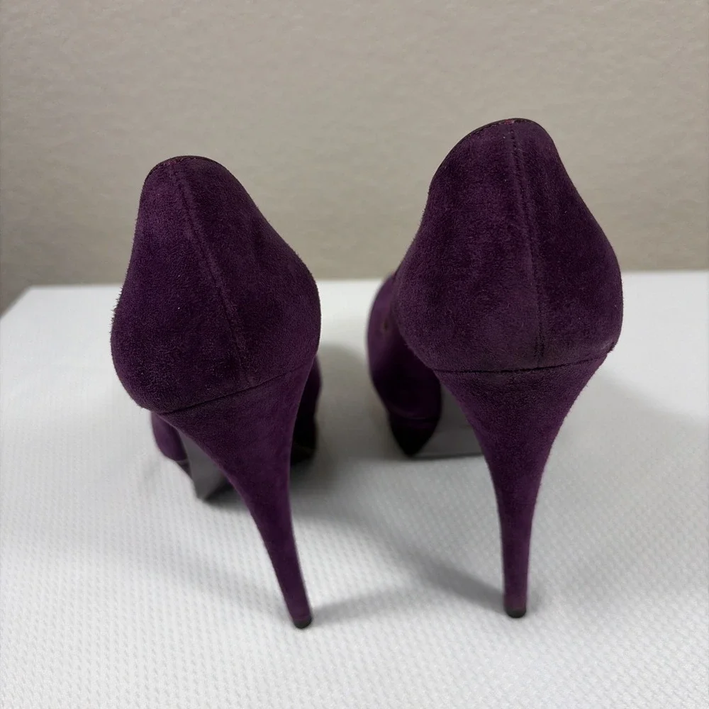 YVES SAINT LAURENT Tribute Two Suede Platform Pumps SZ 36 - Picture 4 of 10